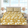 Mustard Tranquil Cotton Printed Bedsheet Set