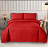 Hot Red Self Embossed Bed Spread