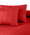 Hot Red Self Embossed Bed Spread