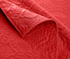 Hot Red Self Embossed Bed Spread