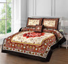 Red Flora 4Pcs Cotton Printed Bedsheet Set